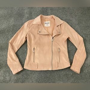 Bluenotes Pink Faux Suede Moto Jacket